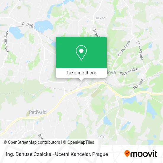 Карта Ing. Danuse Czaicka - Ucetni Kancelar