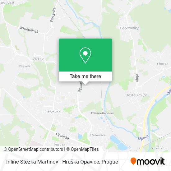 Карта Inline Stezka Martinov - Hruška Opavice