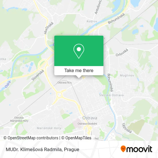 Карта MUDr. Klimešová Radmila