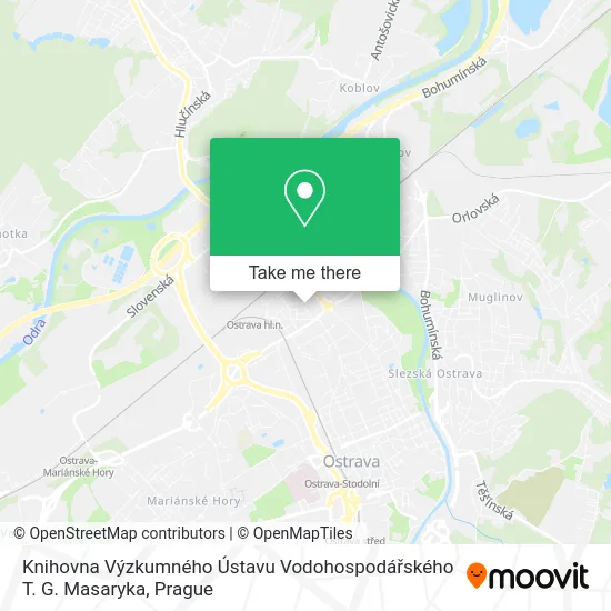 Карта Knihovna Výzkumného Ústavu Vodohospodářského T. G. Masaryka