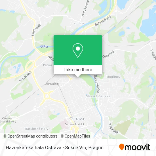 Карта Házenkářská hala Ostrava - Sekce Vip