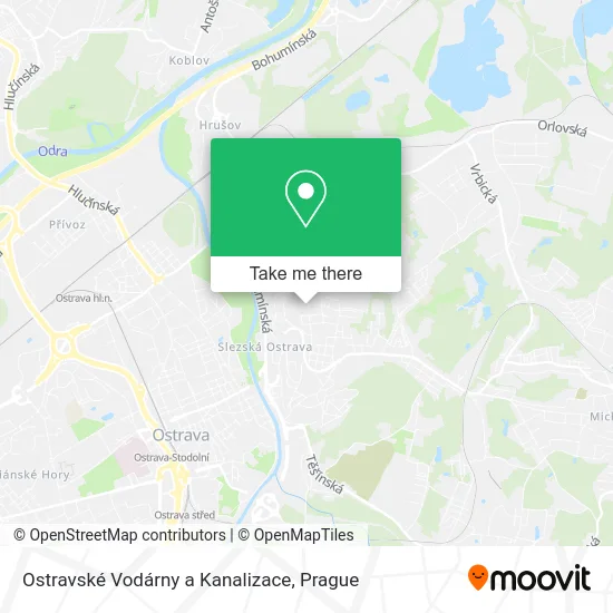 Карта Ostravské Vodárny a Kanalizace