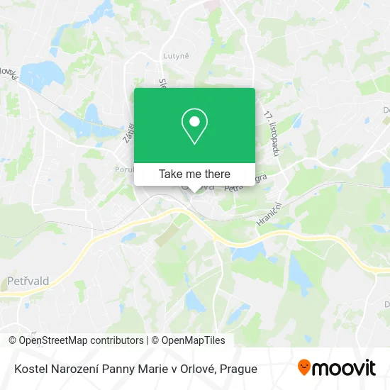 Карта Kostel Narození Panny Marie v Orlové