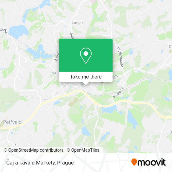 Карта Čaj a káva u Markéty