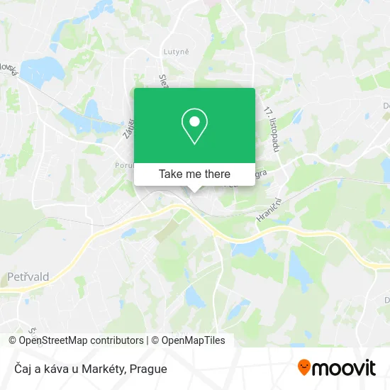 Карта Čaj a káva u Markéty