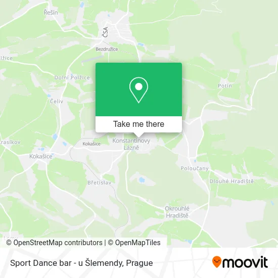 Карта Sport Dance bar - u Šlemendy