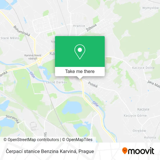 Карта Čerpací stanice Benzina Karviná