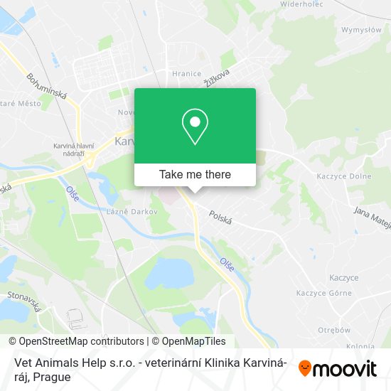 Карта Vet Animals Help s.r.o. - veterinární Klinika Karviná-ráj