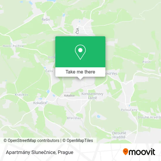 Карта Apartmány Slunečnice