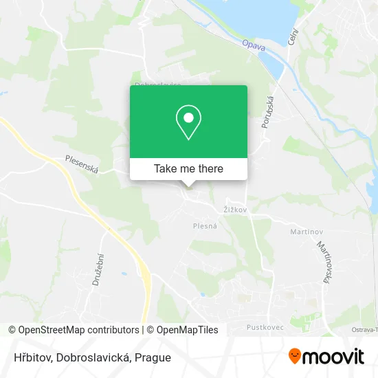 Карта Hřbitov, Dobroslavická