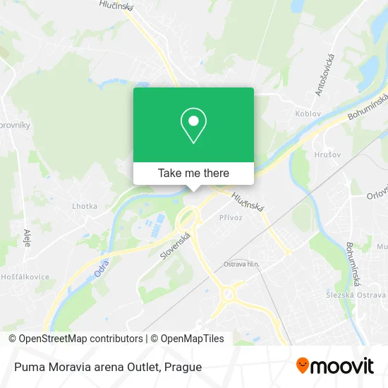 Карта Puma Moravia arena Outlet