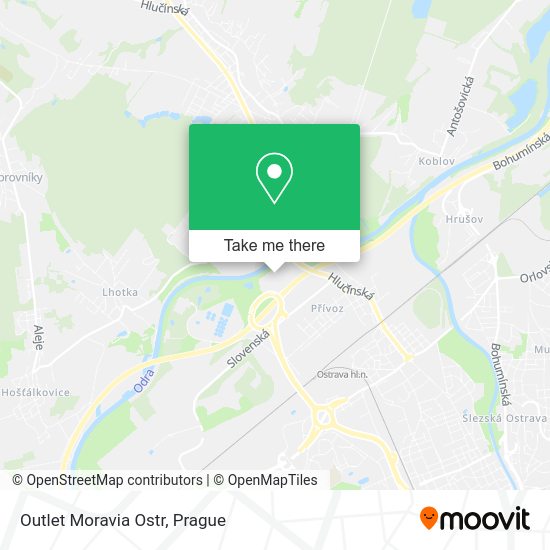 Карта Outlet Moravia Ostr