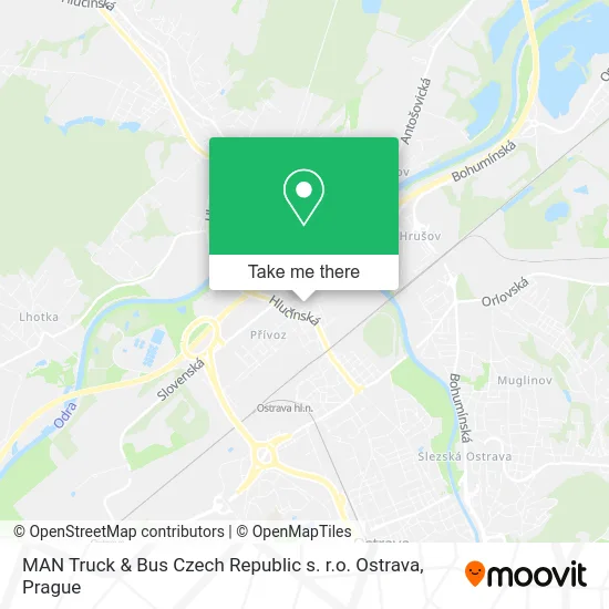 Карта MAN Truck & Bus Czech Republic s. r.o. Ostrava