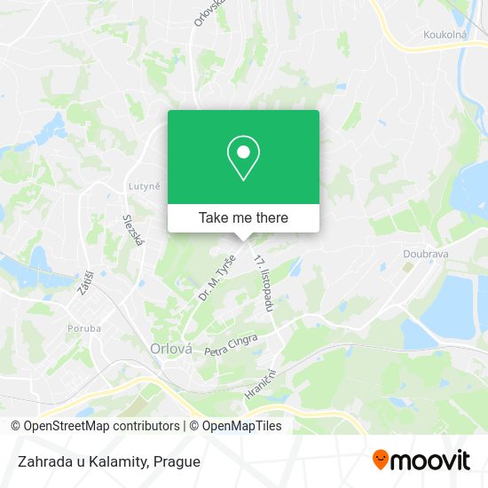 Карта Zahrada u Kalamity