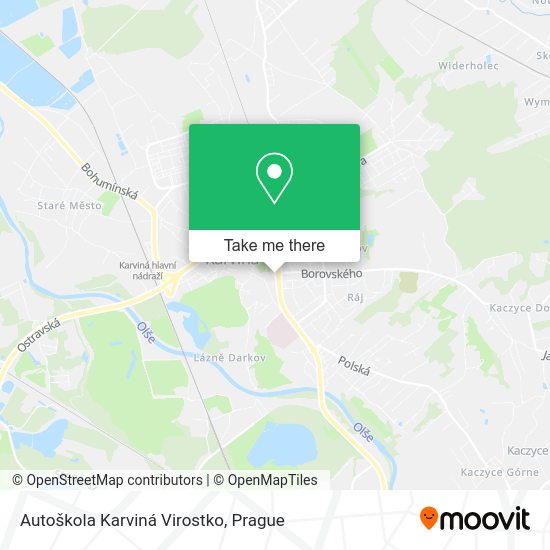 Карта Autoškola Karviná Virostko