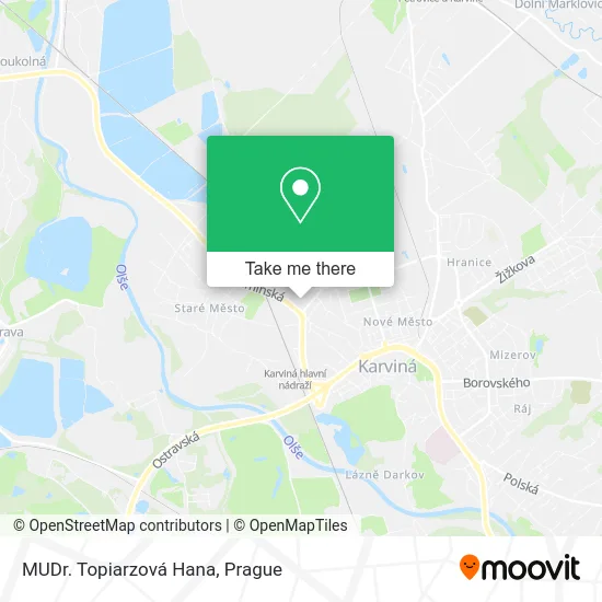 Карта MUDr. Topiarzová Hana