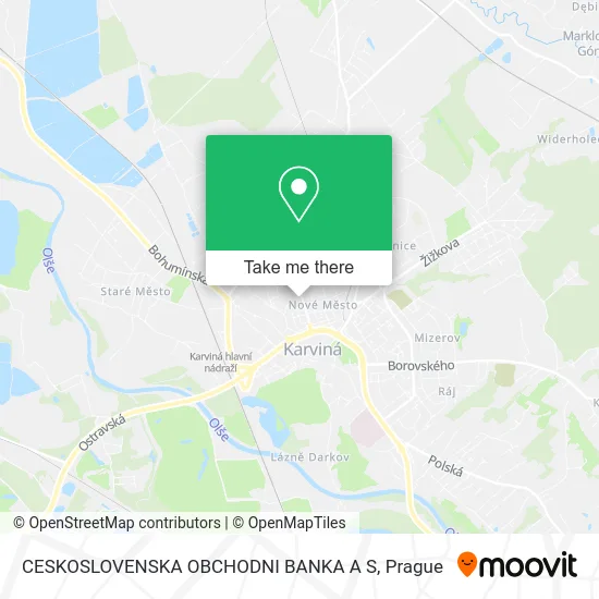 Карта CESKOSLOVENSKA OBCHODNI BANKA A S