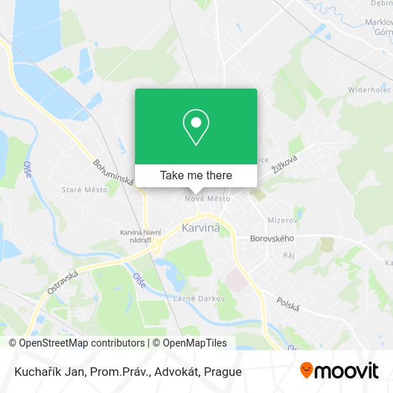 Карта Kuchařík Jan, Prom.Práv., Advokát