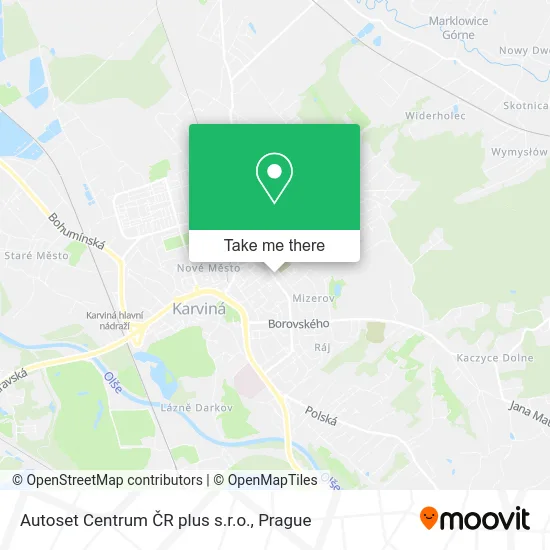 Карта Autoset Centrum ČR plus s.r.o.