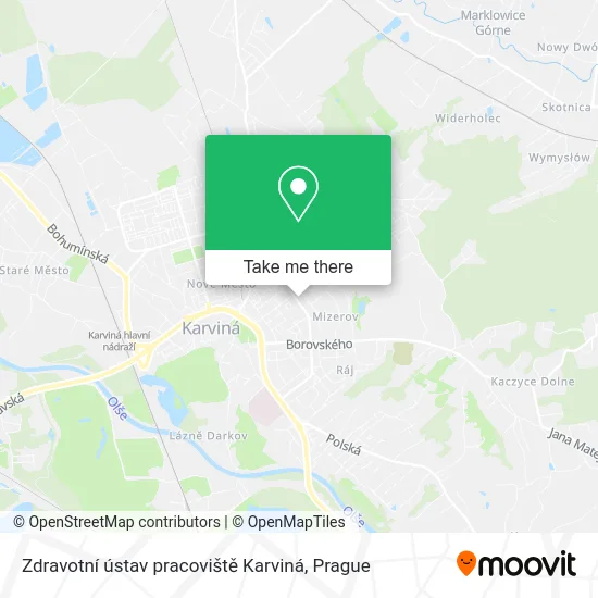 Карта Zdravotní ústav pracoviště Karviná