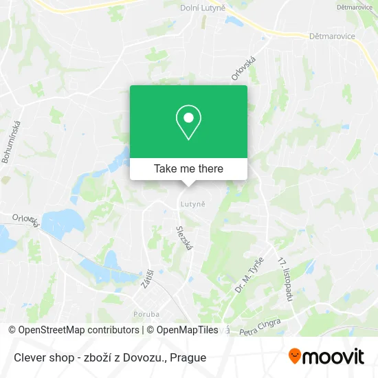 Карта Clever shop - zboží z Dovozu.