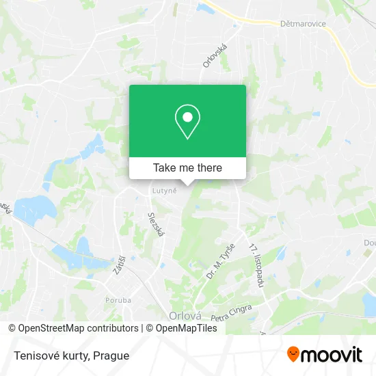 Карта Tenisové kurty