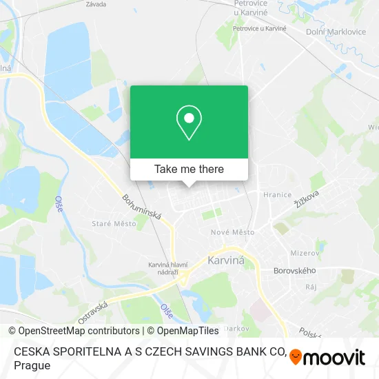 Карта CESKA SPORITELNA A S CZECH SAVINGS BANK CO