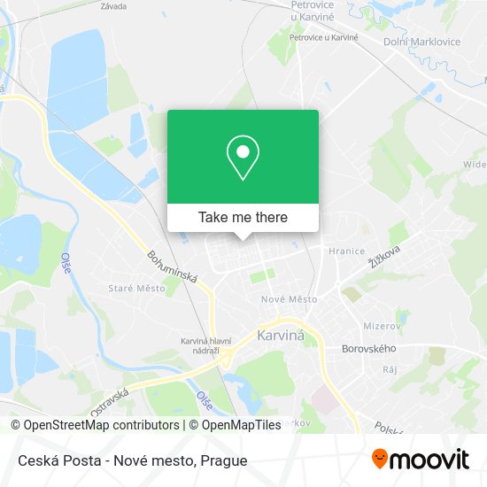 Карта Ceská Posta - Nové mesto
