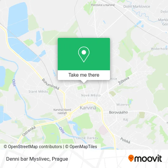 Карта Denni bar Myslivec