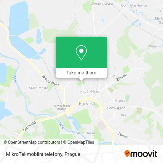 Карта MikroTel-mobilní telefony