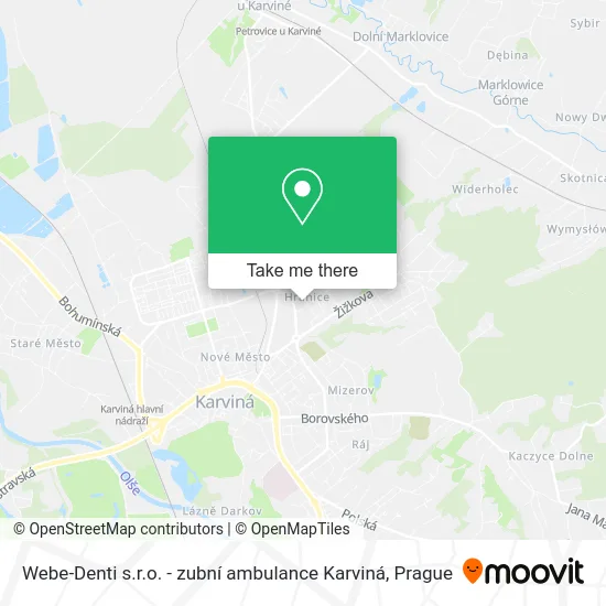 Карта Webe-Denti s.r.o. - zubní ambulance Karviná
