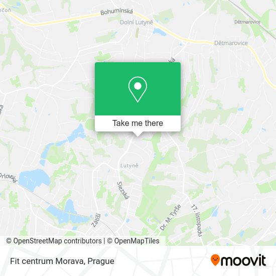 Карта Fit centrum Morava