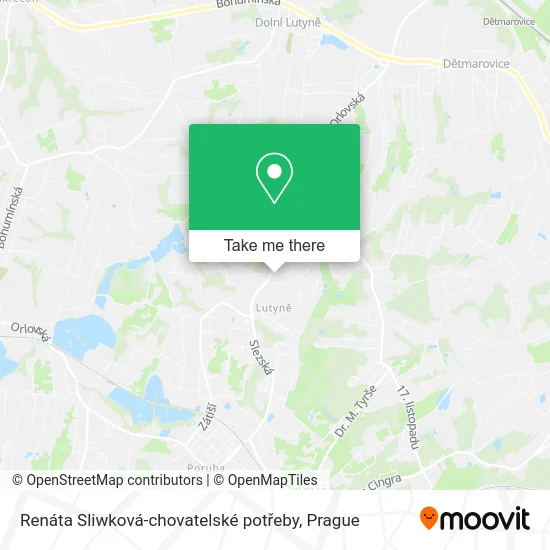 Карта Renáta Sliwková-chovatelské potřeby