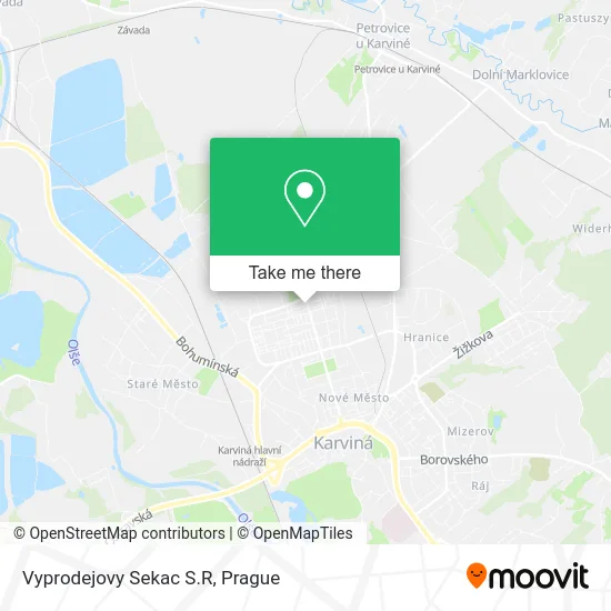 Карта Vyprodejovy Sekac S.R