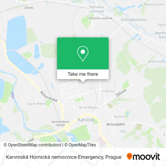 Карта Karvinská Hornická nemocnice-Emergency