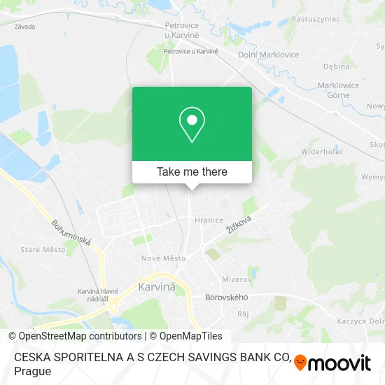 Карта CESKA SPORITELNA A S CZECH SAVINGS BANK CO