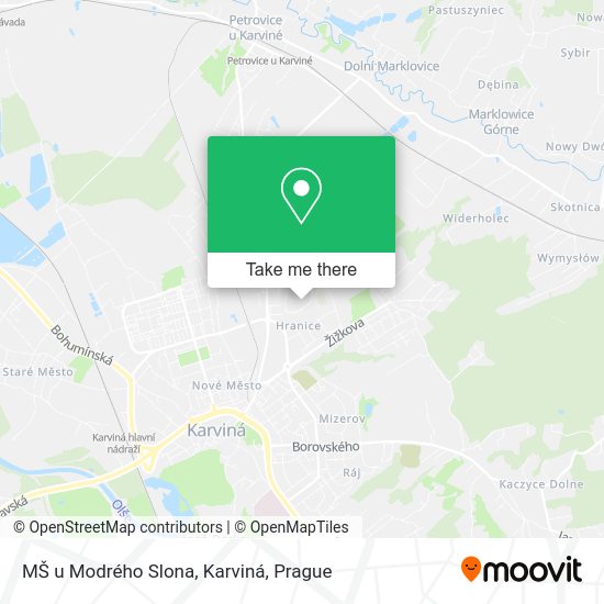 Карта MŠ u Modrého Slona, Karviná
