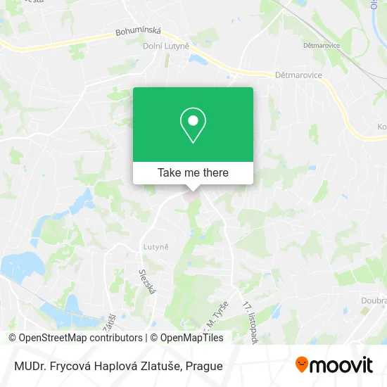 Карта MUDr. Frycová Haplová Zlatuše