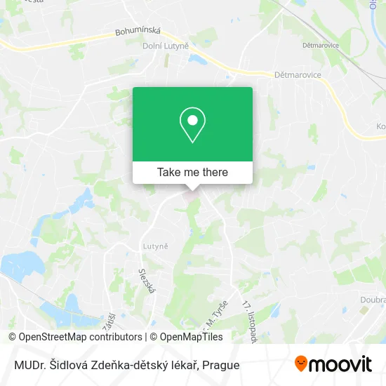 Карта MUDr. Šidlová Zdeňka-dětský lékař