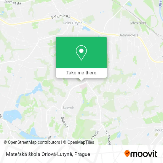 Карта Mateřská škola Orlová-Lutyně