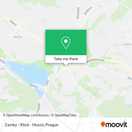 Карта Zamky - Klice - Hlucin