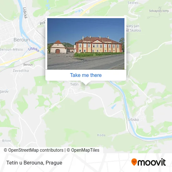 Карта Tetín u Berouna