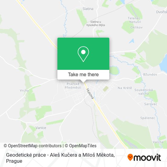 Карта Geodetické práce - Aleš Kučera a Miloš Měkota