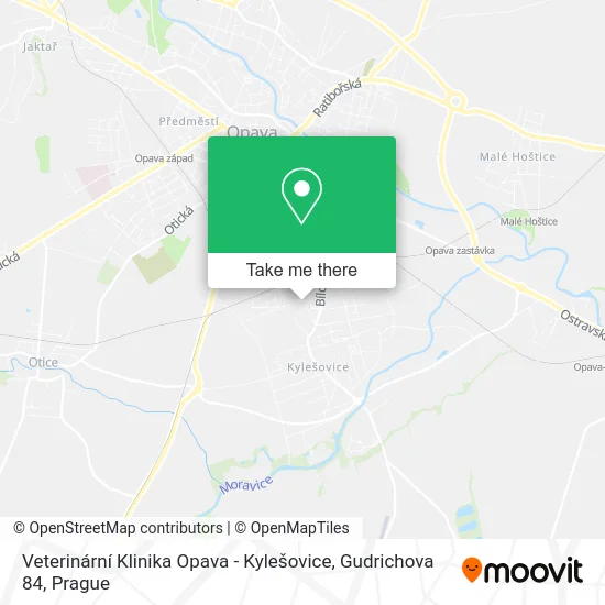 Карта Veterinární Klinika Opava - Kylešovice, Gudrichova 84