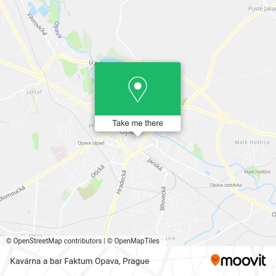 Карта Kavárna a bar Faktum Opava