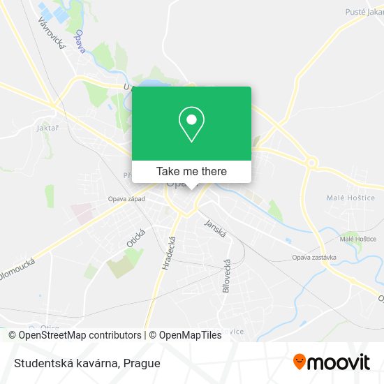 Карта Studentská kavárna