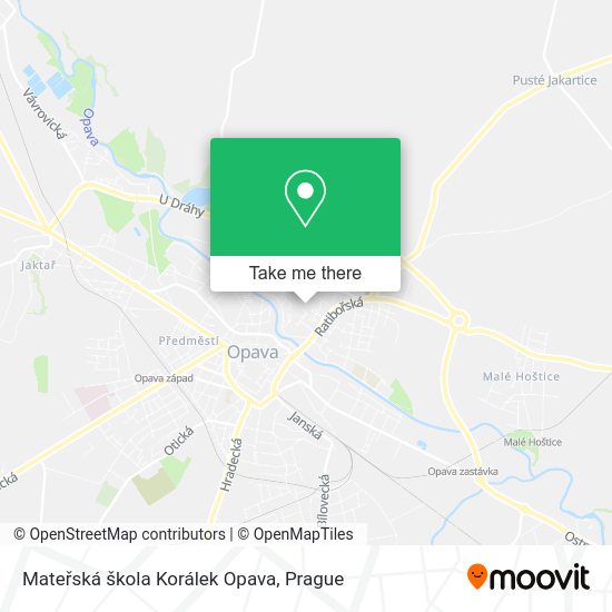 Карта Mateřská škola Korálek Opava