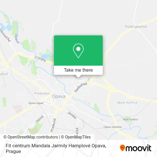 Карта Fit centrum Mandala Jarmily Hamplové Opava