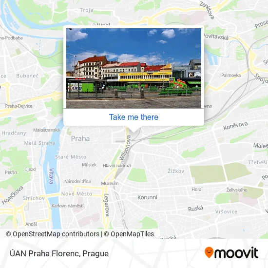 Карта ÚAN Praha Florenc