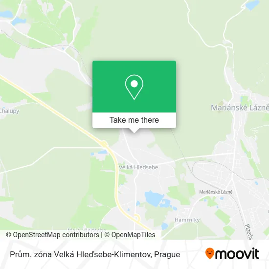 Карта Prům. zóna Velká Hleďsebe-Klimentov